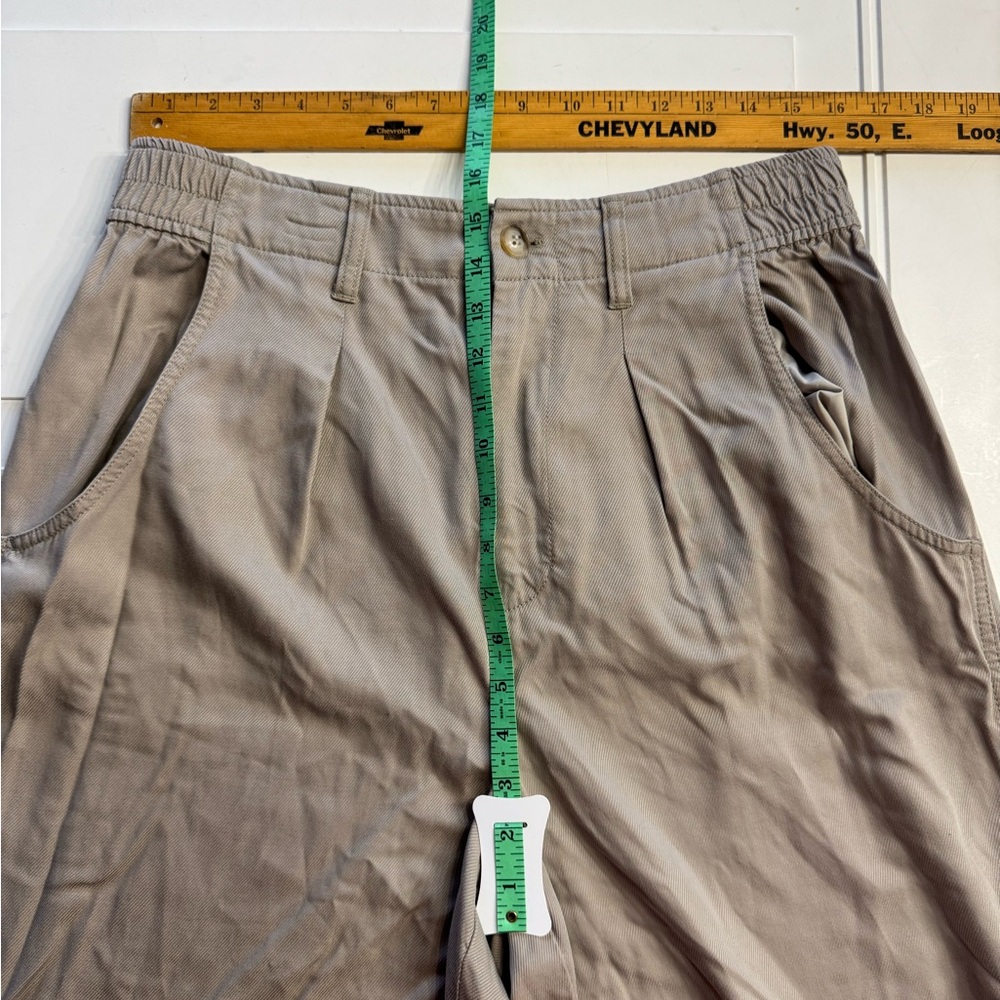 Madewell Women’s Sz 14 Super High Rise Tan Wide Leg Trousers Pants Stretch Waist - Picture 3 of 7